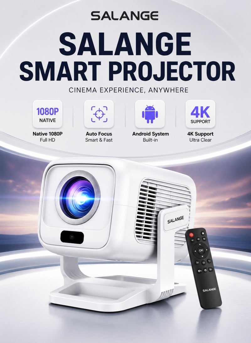 Salange HY260Max 4K Android Smart Projector with Auto Focus mini Projector Bluetooth WiFi 5G Portable Projector - Image 1