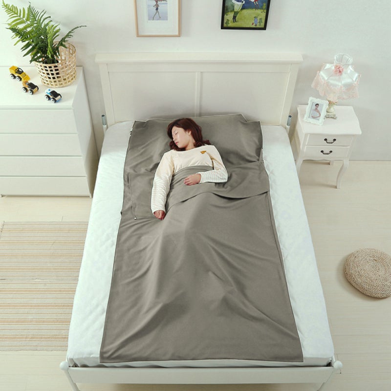 Sleeping Bag Liner: Deep Space Gray Soft Polyester Fiber With Superior Breathability And Comfort - Large Opening Design For Easy Entry And Exit Compact Folding Sleep Sheet For Camping, Backpacking, Tr - Image 3