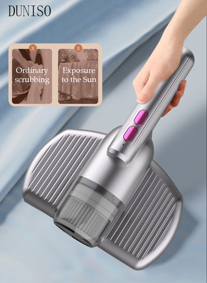 DUNISO مكنسة كهربائية للمراتب، محمولة بالأشعة فوق البنفسجية، أداة إزالة العث، أداة إزالة العث اللاسلكية، آلة تنظيف للوسائد، ملاءات المراتب، الأرائك، الألعاب القطيفة والأسطح القماشية الأخرى - Image 1