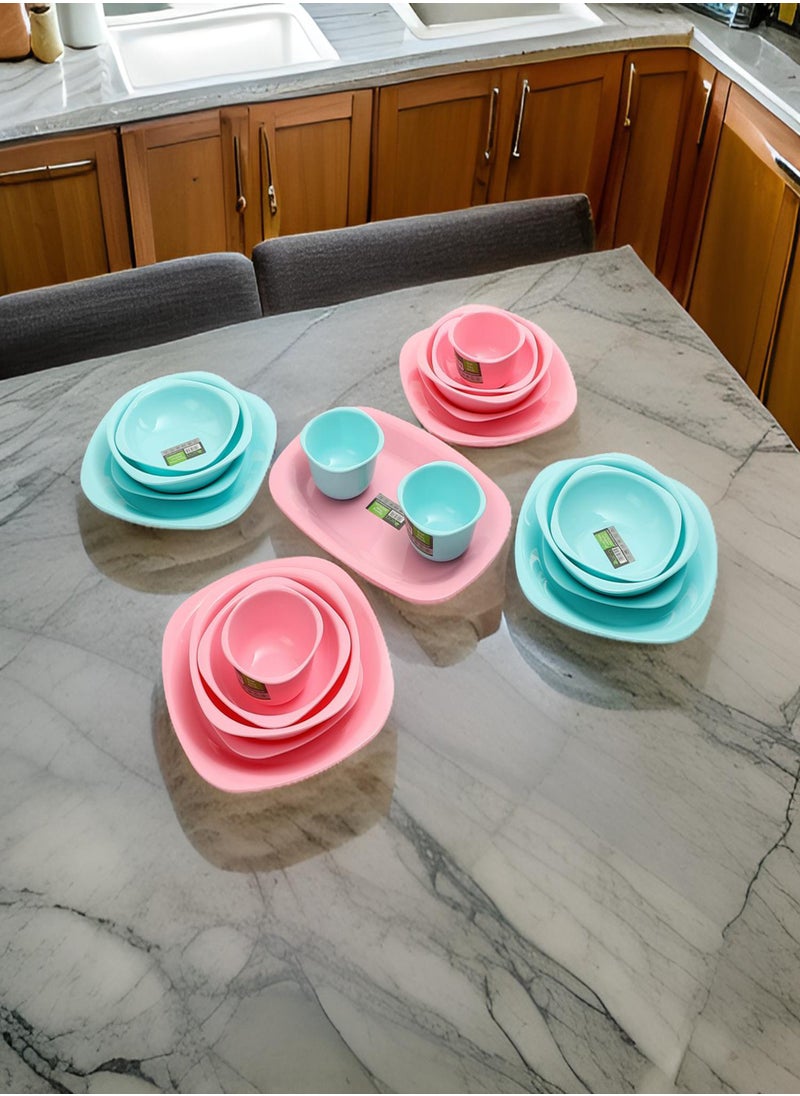 21-Piece Dinnerware Plates Set - Pink/Turquoise - pzsku/ZB530C0D2DC30687A2616Z/45/_/1731414749/6719a7c2-897d-4dc8-961a-331dd7bd2f01