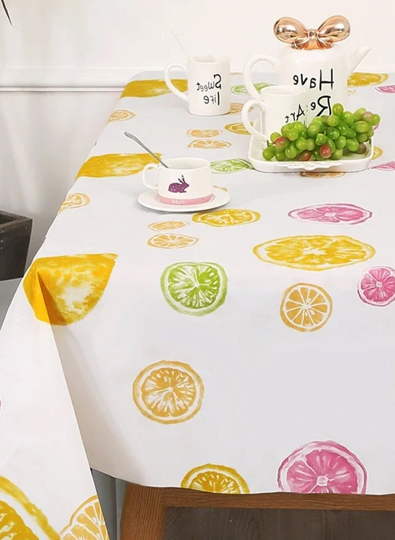 هومار كيت مفارش طاولة بلاستيكية للاستخدام مرة واحدة، عبوة من 4 قطع، مقاس 137×180 سم، أغطية طاولة مستطيلة قابلة لإعادة الاستخدام، مفرش طاولة مقاوم للماء ومضاد للتجاعيد، مثالي للحفلات والمناسبات (فاكهة + أوراق) - Image 5