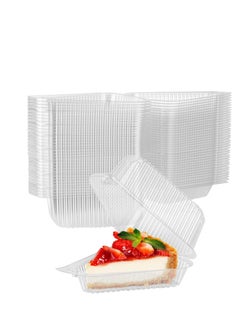 Clear Plastic Cake Slice Container with Hinged Lid Single Slice Container for Cake or Pie 7-10 Inch Diameter Cheesecake or Tres Leches 50 Pieces