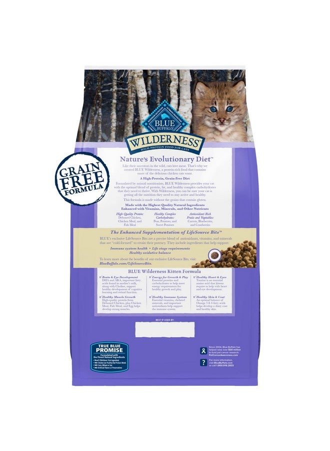Blue Buffalo Wilderness Natural Kitten Dry Cat Food, With Dha And Ara To Support Brain And Eye Development, HighProtein And GrainFree Diet, Chicken, 2Lb. Bag - Image 2