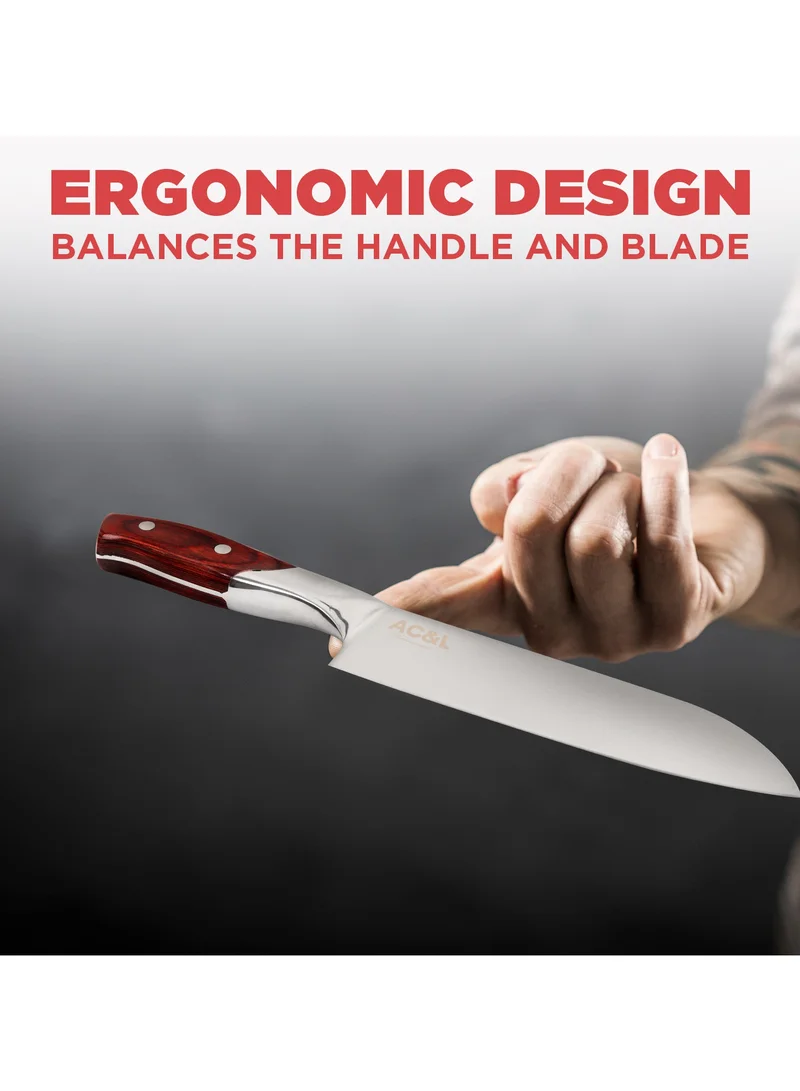 AC&L AC&L Kitchen Knife, 11-inch Professional Kitchen Knife, High Carbon Stainless Steel Sharp Knife with Ergonomic Handle and Gift Box for Vegetable Fruit Boneless Meat Restaurant (27.5X1.80cm)