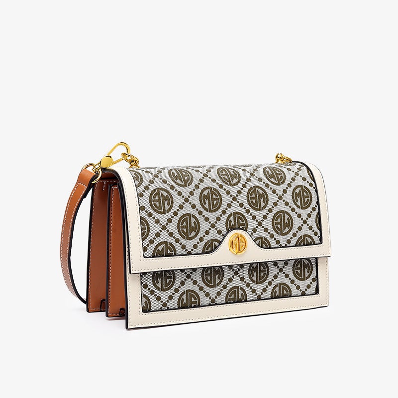 Postman Bag Women'S Printed Shoulder Bag Ins Fashion Tofu Bag Wide Shoulder Strap Crossbody Bag Export Spot - Image 1