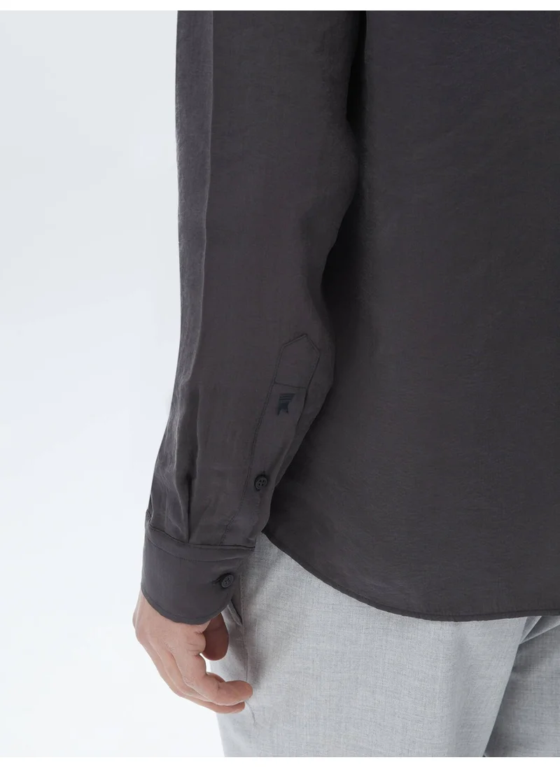 Kip Anthracite Regular Fit Woven Casual Shirt