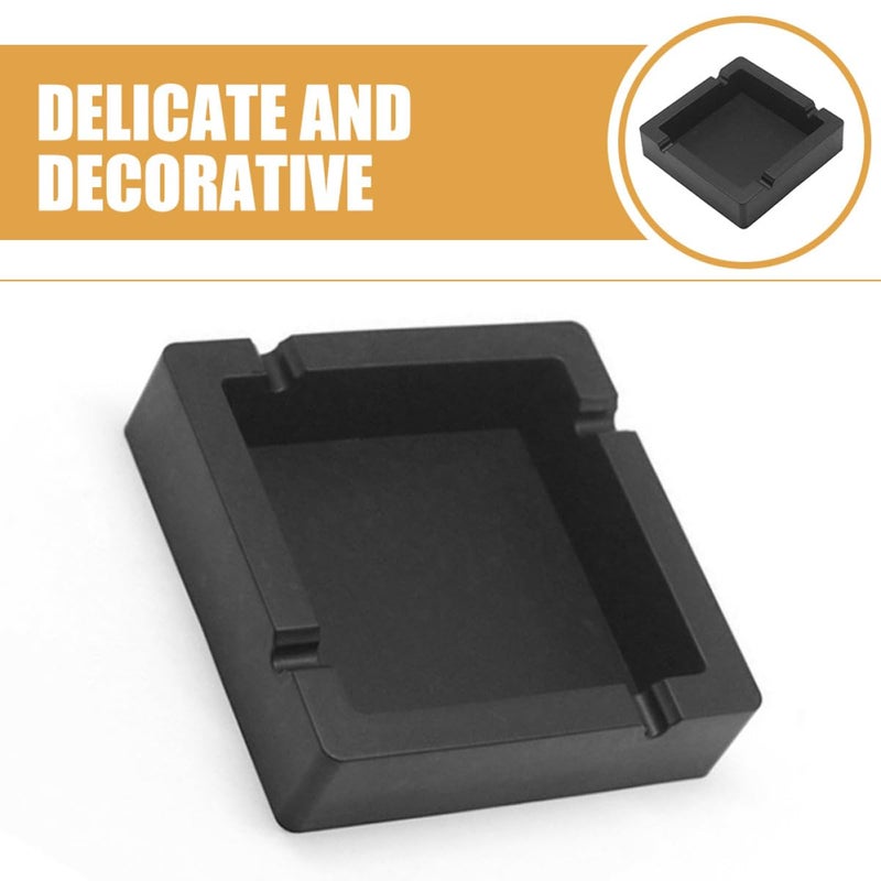 Large Black Silicone Ashtray High Temperature Resistant Square Cigarette Butt Container for Home Hotel Use - Image 4