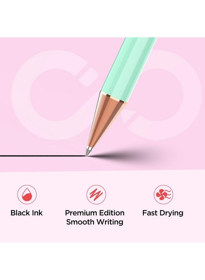 Sooez Metal Pens 4Pcs, Ballpoint Pens Retractable, Ballpoint Smooth Writing Pens, 1.0Mm Medium Point, Cute Pens Fancy Pens Gifts For Women Coworkers Teacher Wedding Office, Stocking Stuffers, Pink - Image 5