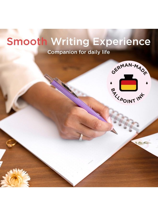 Sooez Metal Pens 4Pcs, Ballpoint Pens Retractable, Ballpoint Smooth Writing Pens, 1.0Mm Medium Point, Cute Pens Fancy Pens Gifts For Women Coworkers Teacher Wedding Office, Stocking Stuffers, Pink - Image 4