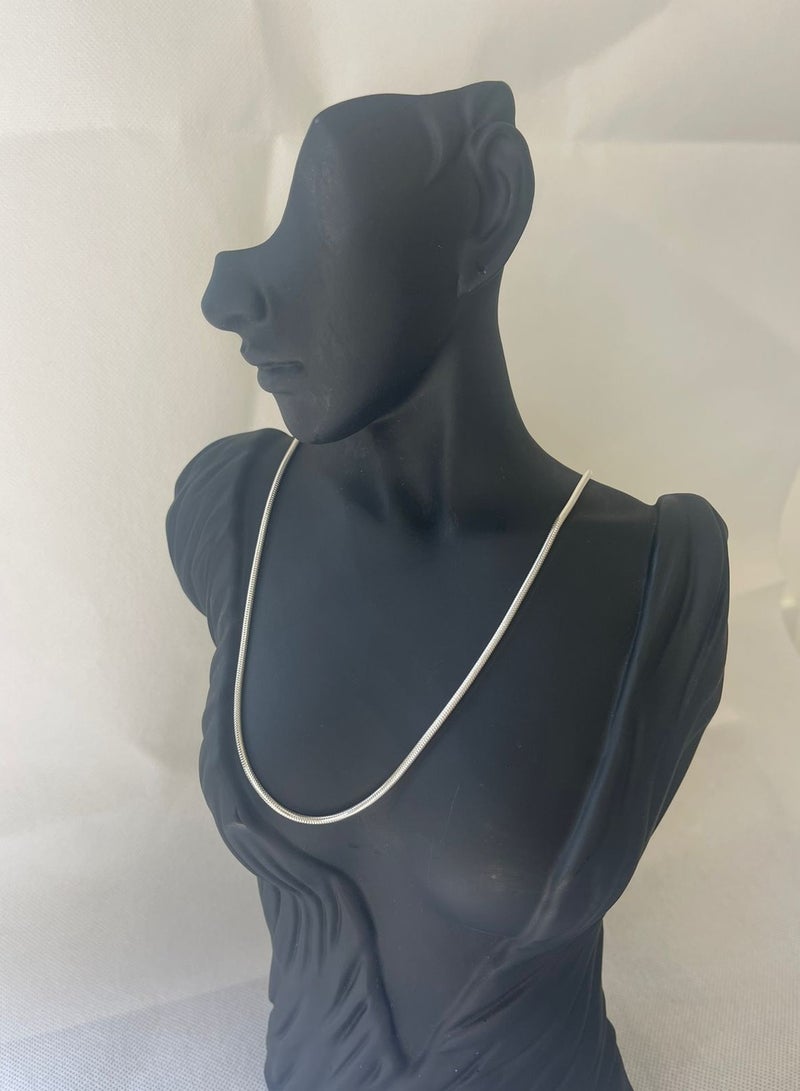 Sterling Silver Snake-round  Flexible Collar Necklace Chain - Image 1