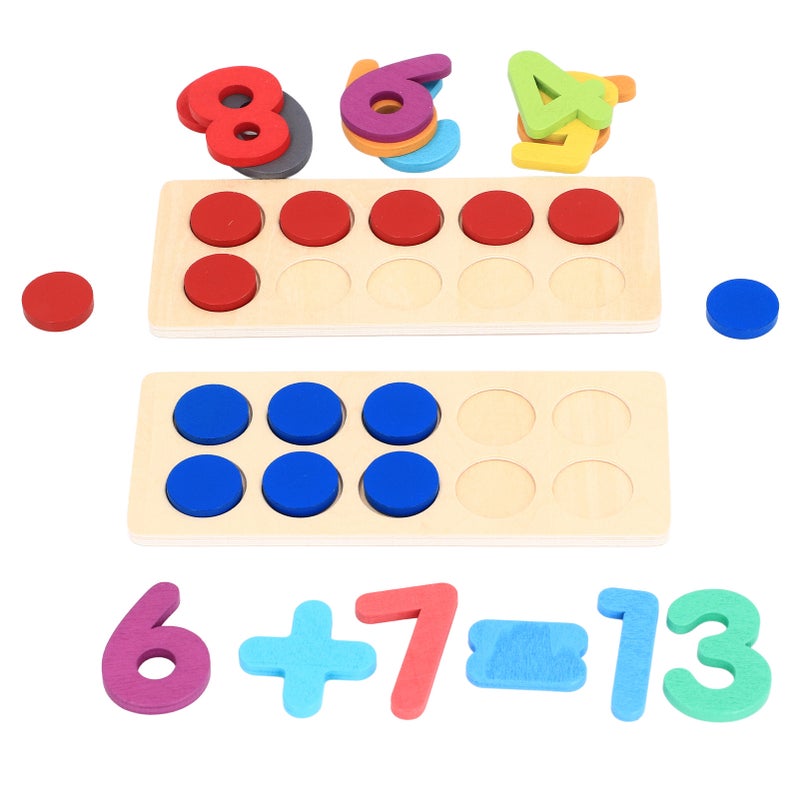 Ten Frames Board Counting Peg Multi Functional Wooden Addition Subtraction Math Peg for Home School - Image 5