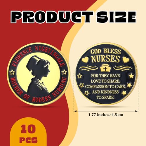 WinnerWhy 10 Pcs Nurse Challenge Coins Nurse Prayer Coins God Bless Nurses Keepsake Pocket Token Coin Christmas Appreciation Gifts for Nurses Bulk RN Health Care Workers Nursing Students - Image 5