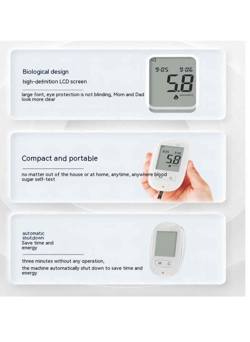 Cool Baby - COOLBABY Blood Glucose Meter Automatic Home Smart Chip Blood Glucose Strip Test Paper 50 Pieces 50 Blood Collection Needles 50 Pieces Of Disinfection Tablet 1 Storage Box… - Image 1