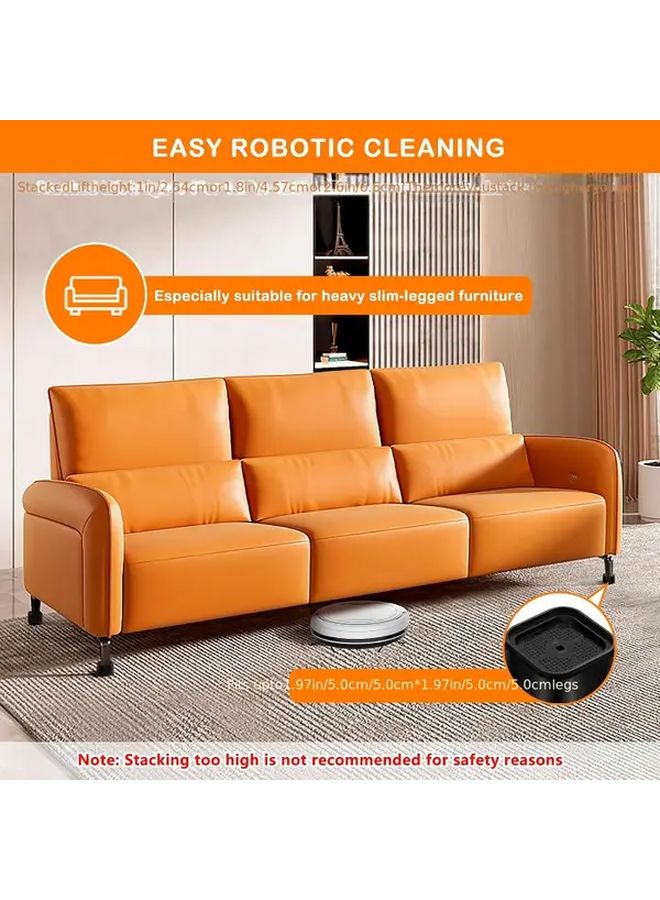 12 Pack Heavy Duty Adjustable Furniture Risers Black For Bed Sofa Chair Desk - Image 4