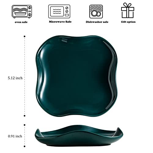 Cormomu Spoon Holder, Ruffled Edge Ceramic Ladle Holder for Stove Top, Modern Kitchen Decor Stove Spoon Holder Cooking Ladle Holder for Multiple Utensils, Christmas Gifts Dark Green - Image 3