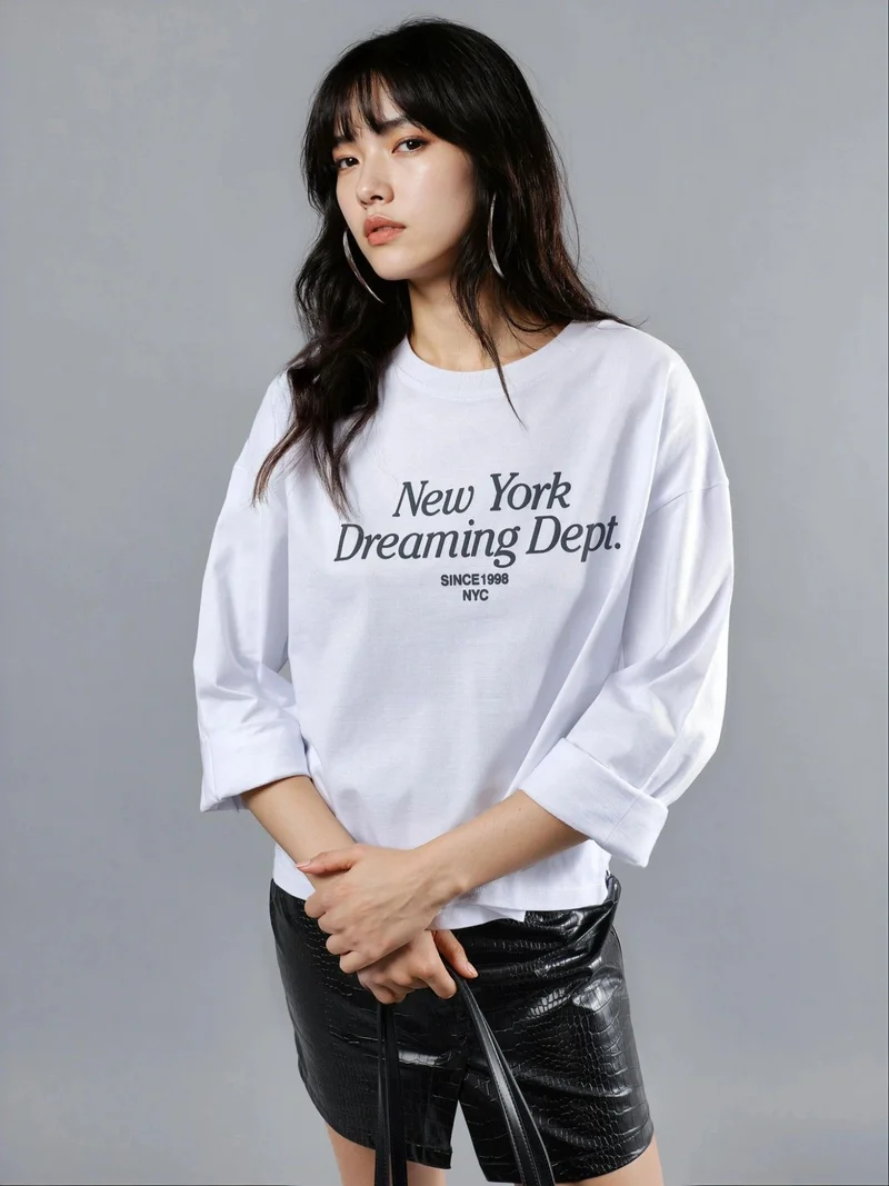 Busem BUSEM Relaxed Fit Long Sleeve Crew Neck Blouse