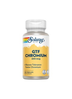 Solaray GTF Chromium 200 mcg Veg Capsules, Pack Of 100 