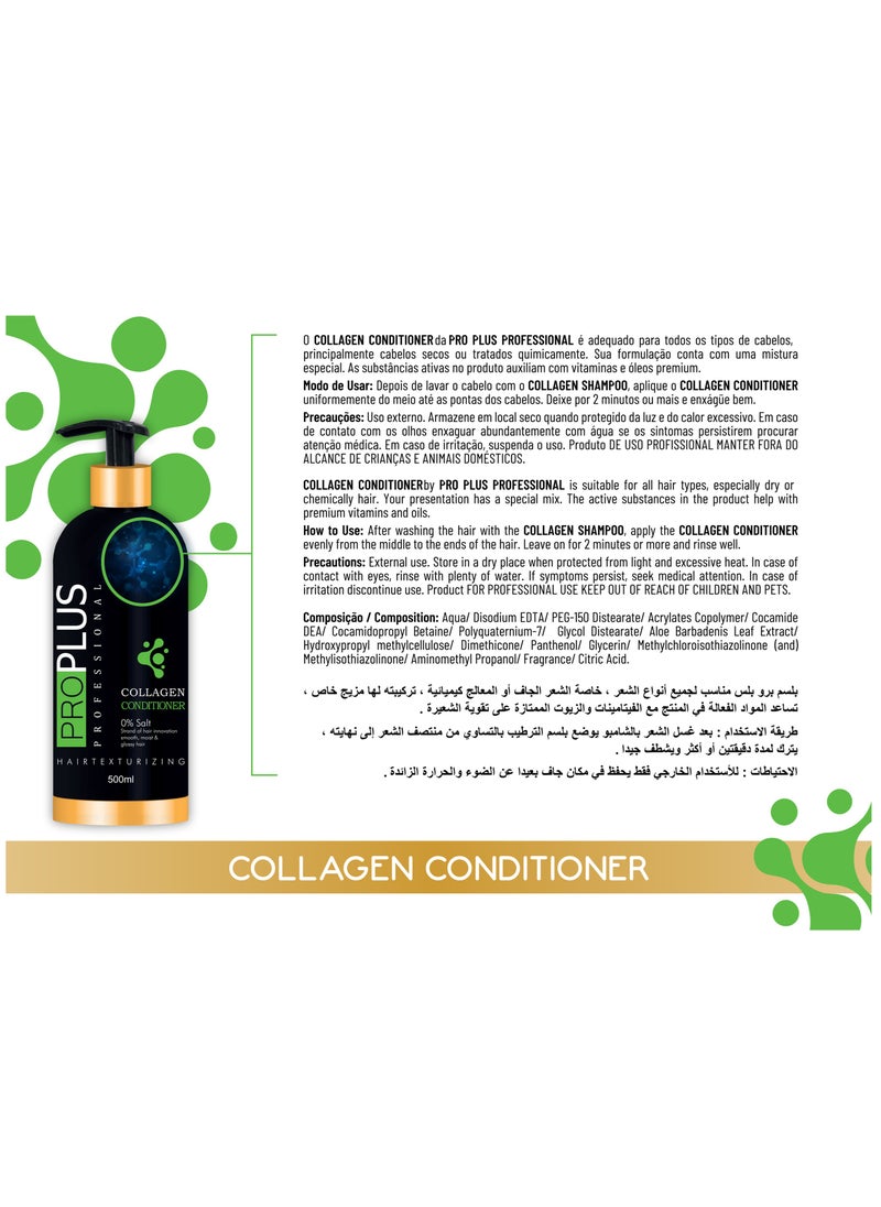 Pro Plus Professional - Brazilian Collagen Conditioner for Protein and Keratin Treated Hair Free of Sodium and Sulfates - Image 1