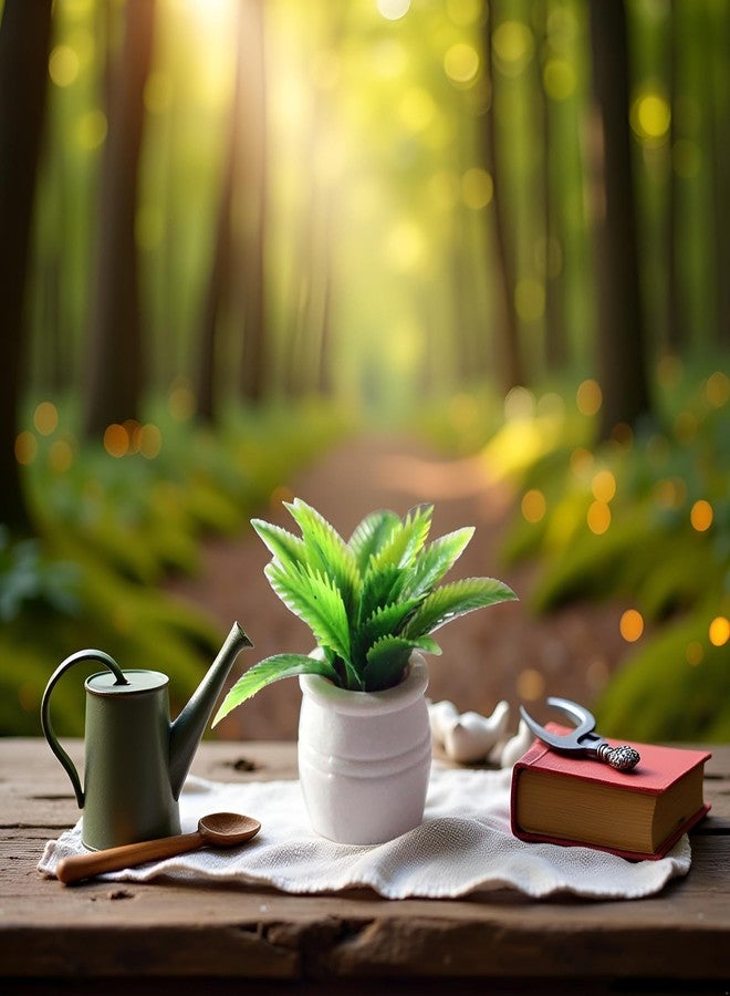 Jizlan Green Miniature Dollhouse Plant, Mini Potted Plant Flower Model Ornament, DIY Accessories, Shooting Props - Image 3