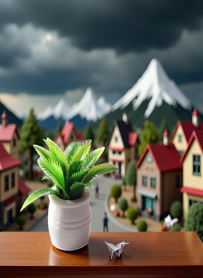 Jizlan Green Miniature Dollhouse Plant, Mini Potted Plant Flower Model Ornament, DIY Accessories, Shooting Props - Image 2