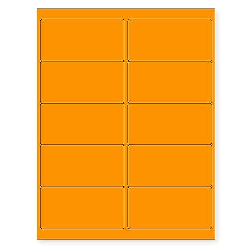 NextDayLabels 812 x 11 Neon Color High Light Fluorescent Labels for Laser Inkjet Printer Orange Fluorescent 4 x 210 Per Page 1000 Labels