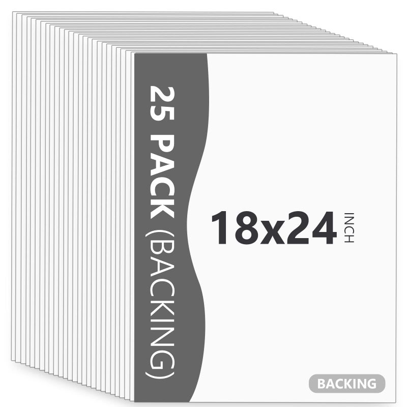 Somime 25 Pack Backing Boards Only - 18x24 Uncut White Mats Matboards, Acid Free & White Core Backerboards, Ideal for Photos/Pictures/Prints/Frames/Arts - Image 1