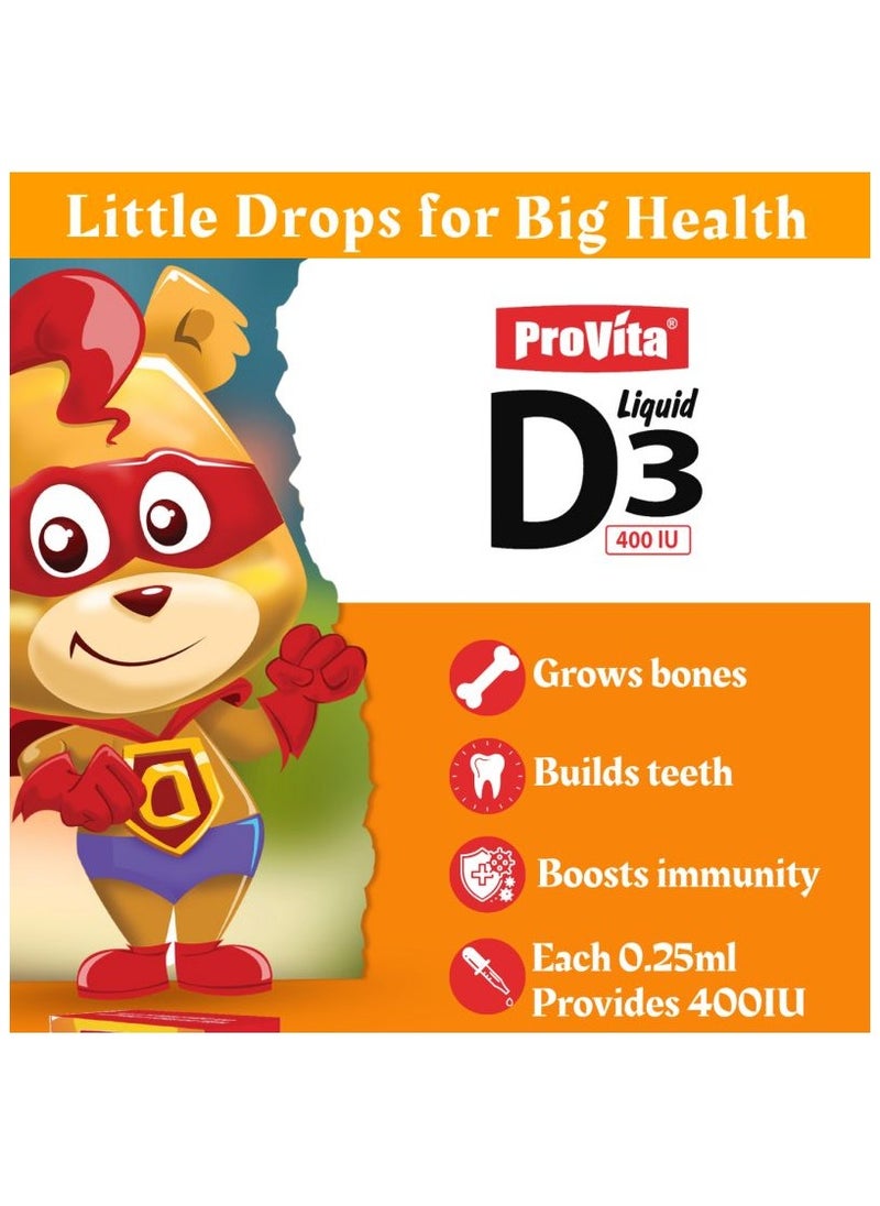 ProVita Vitamin D3 Liquid 400Iu 25ML  - Image 2