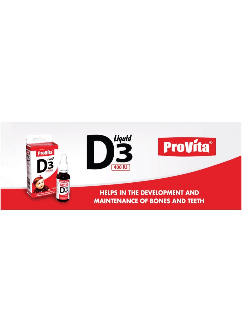 ProVita Vitamin D3 Liquid 400Iu 25ML  - Image 3