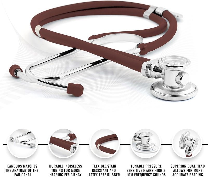 ASA Techmed طقم بداية ممرض EMT: سماعة طبية، جهاز قياس ضغط الدم ومقص EMT بطول 7.5" هدية مثالية للممرضين، طلاب الطب، رجال الإطفاء، الشرطة والاستخدام الشخصي (بوردو) - Image 2