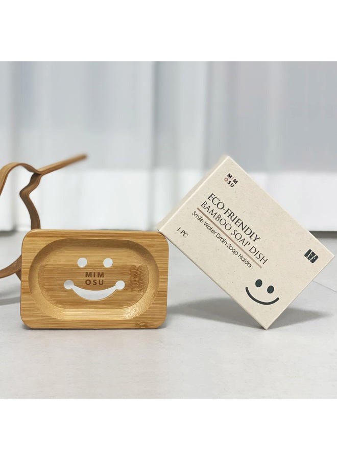 mimosu Bamboo Soap Dish with Drain - Rice Water Shampoo Bar Holder for Soap Saver, Natural Wood Soap Tray Bar Soap Container, Bathroom Accessories, Eco Friendly, Zero Waste - Image 5