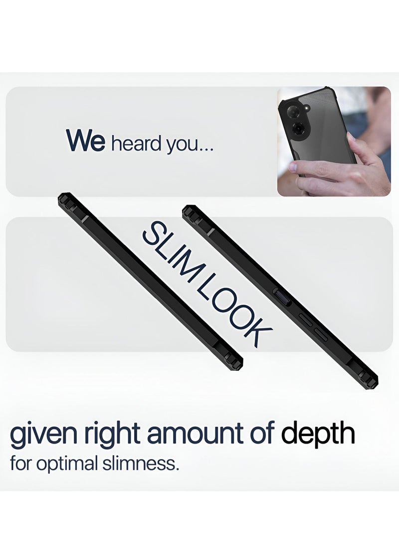 Wtech Xiaomi Redmi A5 4G 2025 Hybrid TPU Silicone with Raised Armour Bumpers Slim Case Cover - Clear/Black - Image 5