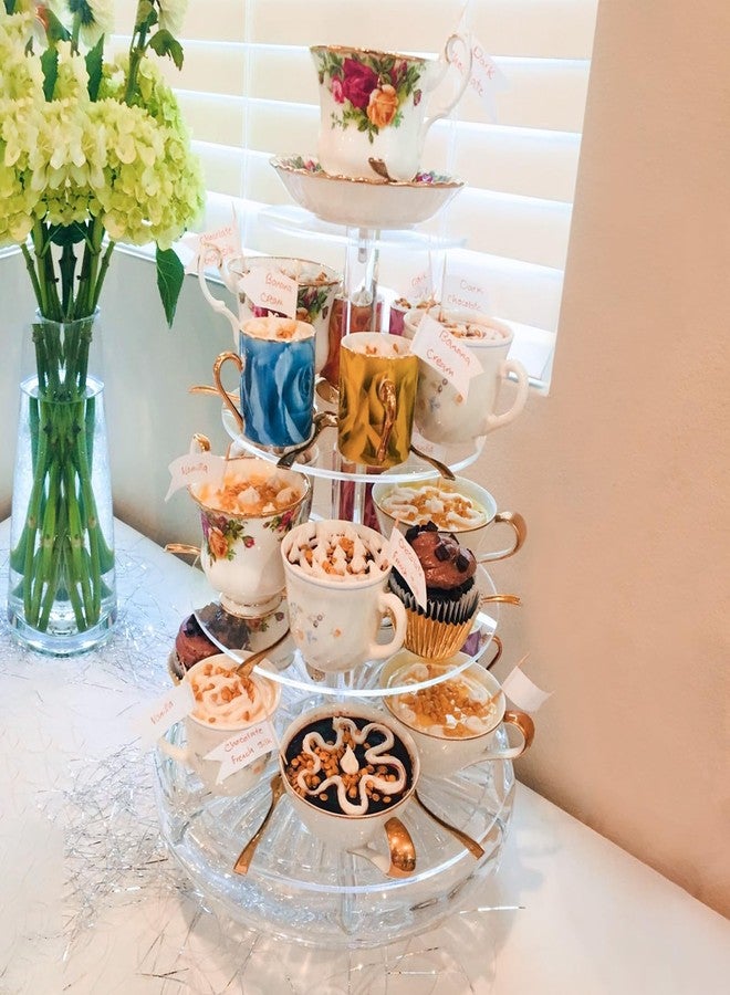 Gowing 4 Tier Cupcake Stand, Cupcake Tower, Acrylic Cupcake Display Stand with Base, Tiered Dessert Stands for Party - Image 4