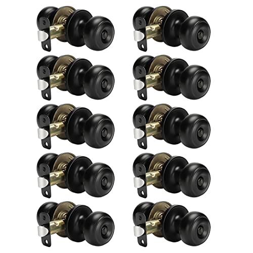 Haidms 10 Packs Black Interior Door Knob, Matte Black Door Knob Interior Privacy, Black Bedroom Door Knobs, Black Door Knobs Interior Bulk, Indoor Guest Door Knob(Matte Black) - Image 1