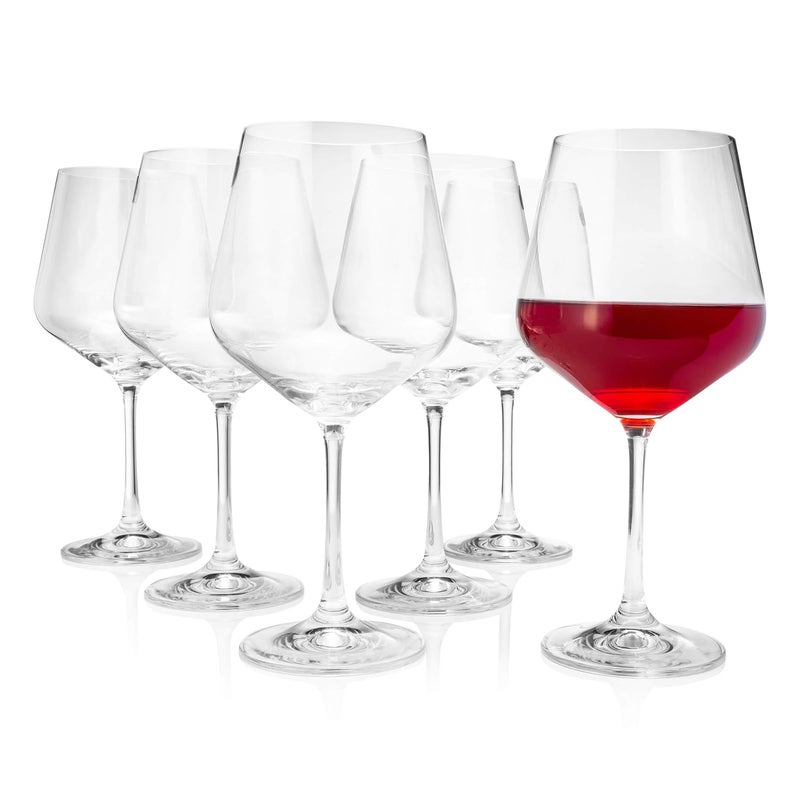 Red Vanilla Bohemia Crystal Sandra Wine Glass 570 Ml Set of 6pcs - Image 2