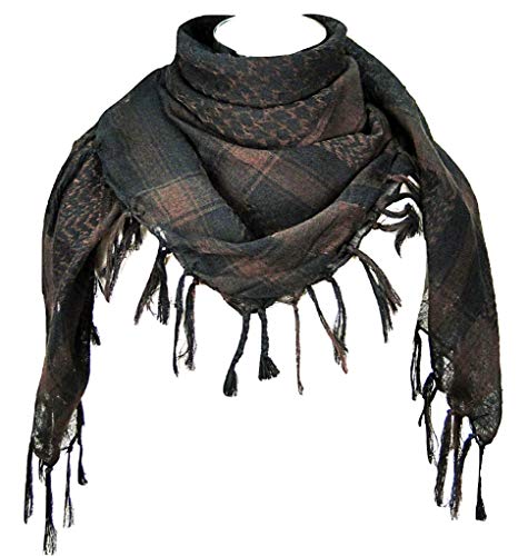 Tapp Collections Premium Shemagh Head Neck Scarf - Dark Brown/Black - Image 1