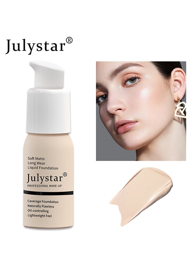 چولي ستار كريم أساس سائل ناعم غير لامع ، كريم أساس ، خافي عيوب كريم ، كريم أساس سائل دائم خال من المكياج # 01 أبيض لؤلؤي - Image 1