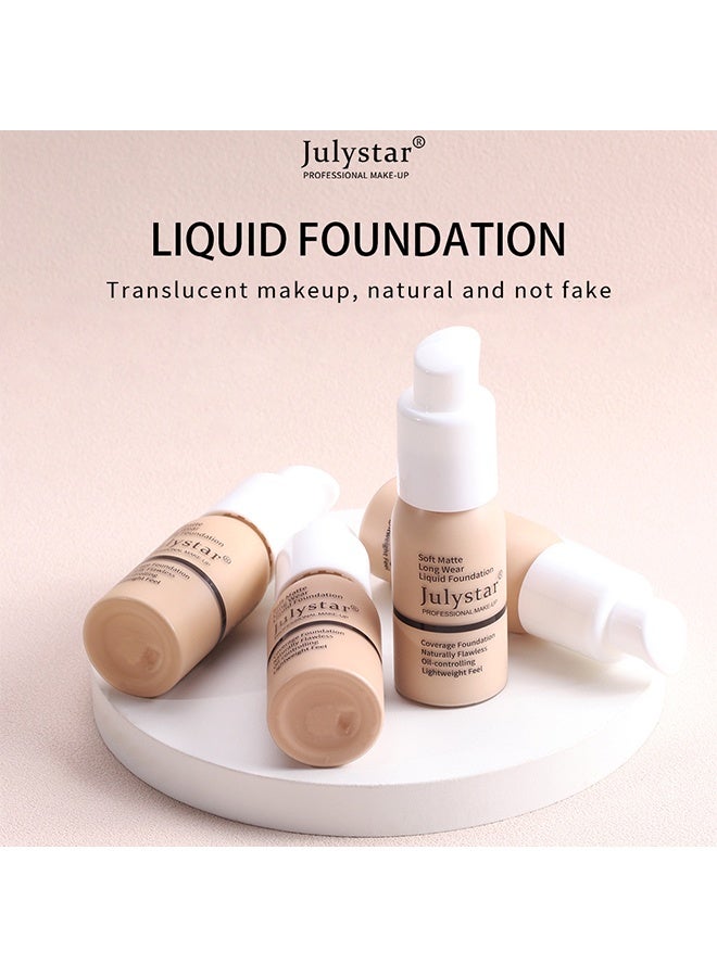 چولي ستار كريم أساس سائل ناعم غير لامع ، كريم أساس ، خافي عيوب كريم ، كريم أساس سائل دائم خال من المكياج # 01 أبيض لؤلؤي - Image 3