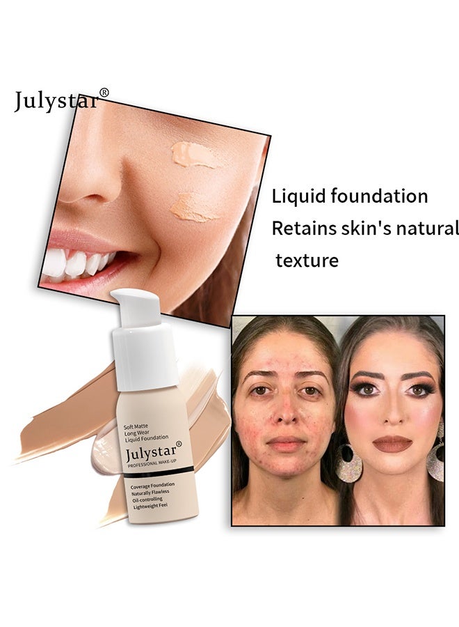 چولي ستار كريم أساس سائل ناعم غير لامع ، كريم أساس ، خافي عيوب كريم ، كريم أساس سائل دائم خال من المكياج # 01 أبيض لؤلؤي - Image 5