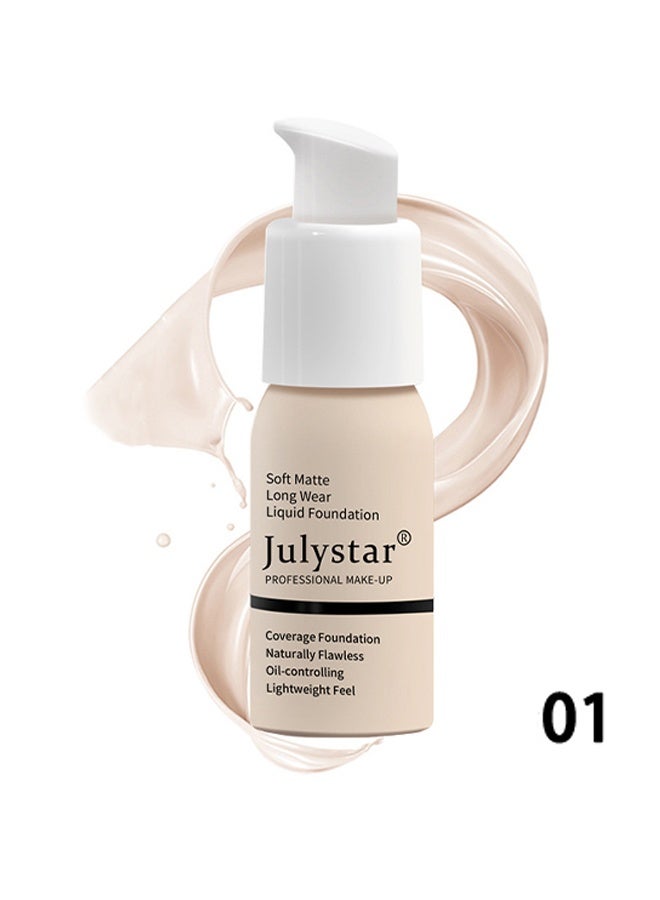 Julystar Soft Matte Finish Liquid foundation, foundation cream, foundation concealer, lasting makeup-free liquid foundation 01 - Image 2
