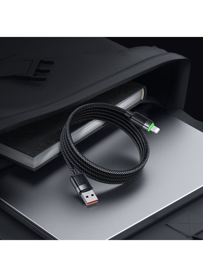 Mcdodo Magnetic Self-Winding iPhone USB-A to Lightning Cable 3A 1.2m – Fast Charging Data Sync Cable for iPhone 14 13 12 11, iPad, AirPods – Black - Image 2