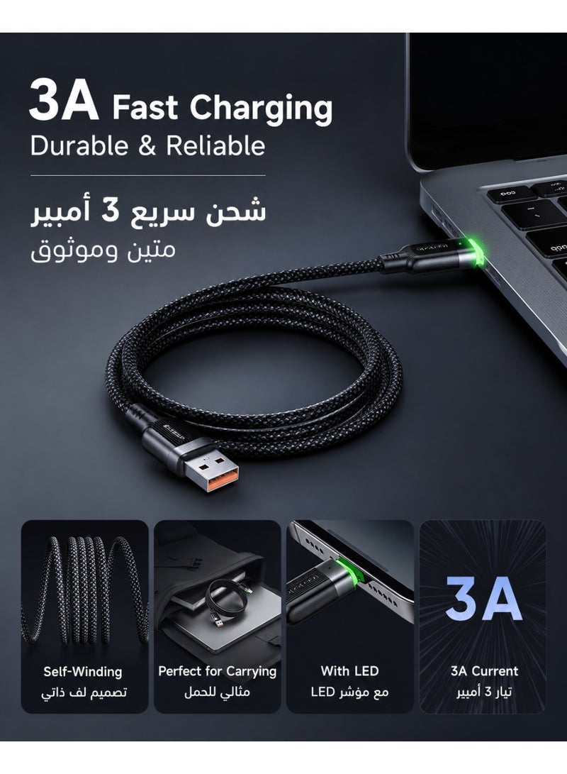 Mcdodo Magnetic Self-Winding iPhone USB-A to Lightning Cable 3A 1.2m – Fast Charging Data Sync Cable for iPhone 14 13 12 11, iPad, AirPods – Black - Image 2