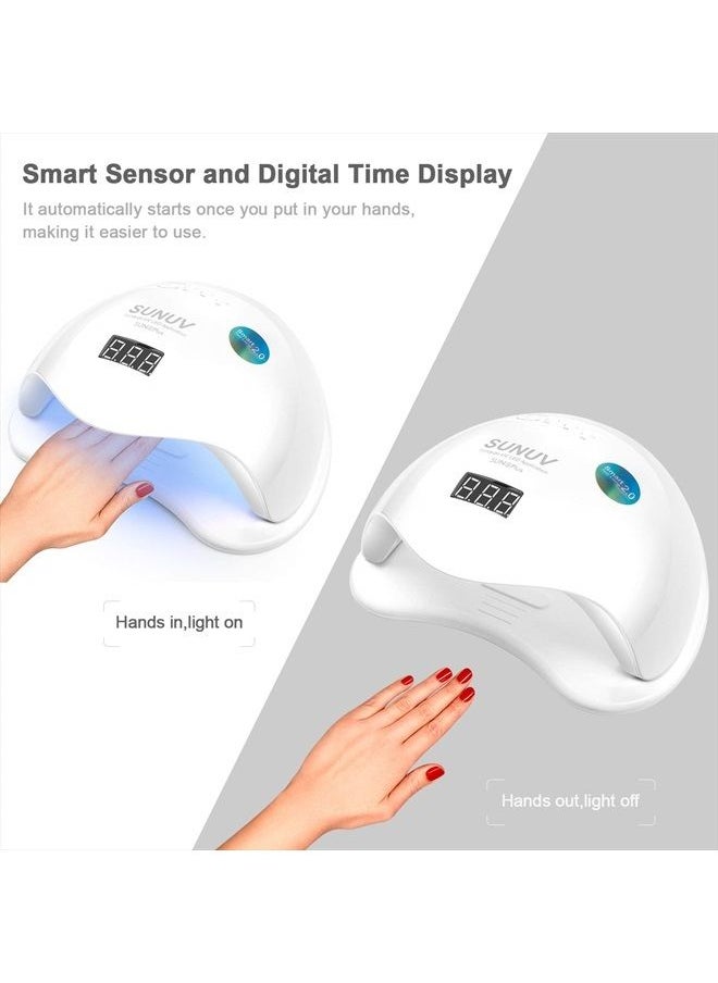 SUNUV - UV LED Nail Lamp, UV LED Nail Polish Dryer Professional Gel Machine for Manicure and Pedicure with Sensor and 4 Timers 48W SUN5Plus Gift for Girls Women - Image 1