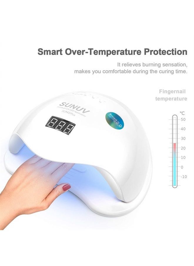 SUNUV - UV LED Nail Lamp, UV LED Nail Polish Dryer Professional Gel Machine for Manicure and Pedicure with Sensor and 4 Timers 48W SUN5Plus Gift for Girls Women - Image 1