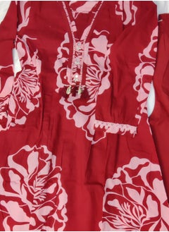 PRIYA’S PANACHE Pure Cotton Kurta Palazzo Set in Red | Indian Ethnic Wear for Women | Traditional Salwar Kameez Kurti with Palazzo | Ready to Wear Cotton Kurta Set.  - Image 5