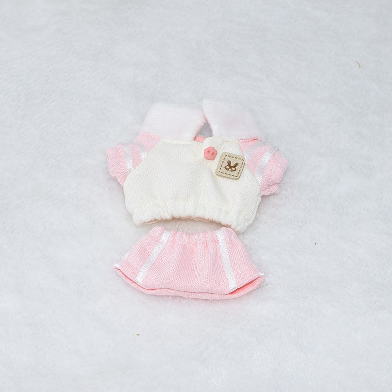Cotton Dolls 10cm 20cm Sweatshirt Outfits 10cm pink 2 piece set