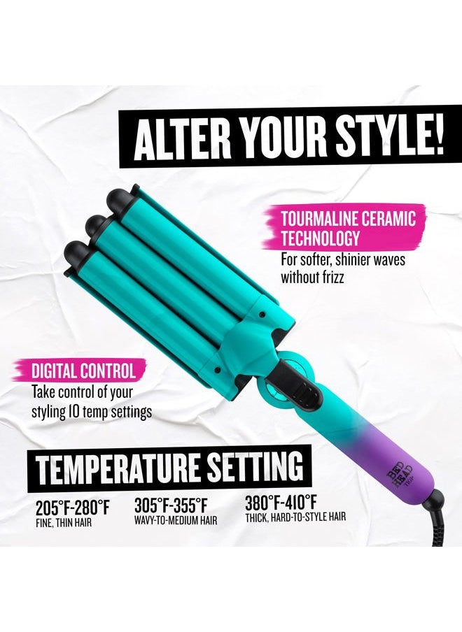 BED HEAD Wave Affair Jumbo 3 Barrel Hair Waver | Quick Styling, Serious Hold, & Less Heat Damage | Heat Protectant Glove Included for Easy, Custom Styling  - Image 4