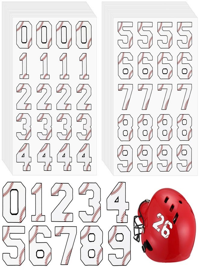 Feifeiya 160 PCS Sports Helmet Numbers Sticker Self Adhesive Sports Number Football Helmet Stickers Hockey Decals Accessories for Baseball Batting Hockey Football Lacrosse(White) - Image 1