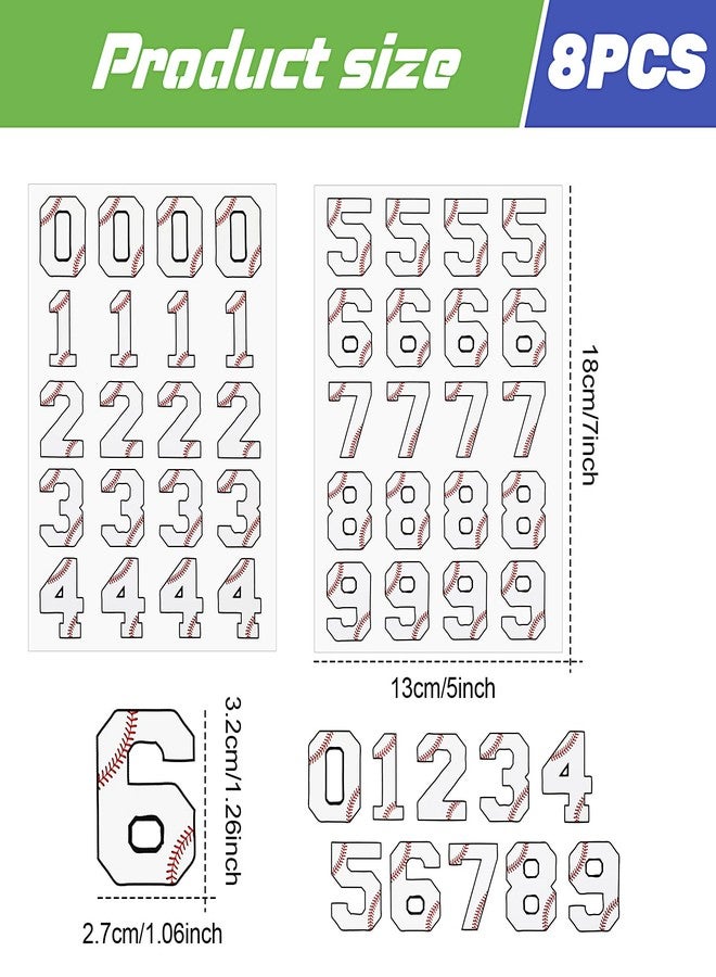 Feifeiya 160 PCS Sports Helmet Numbers Sticker Self Adhesive Sports Number Football Helmet Stickers Hockey Decals Accessories for Baseball Batting Hockey Football Lacrosse(White) - Image 2