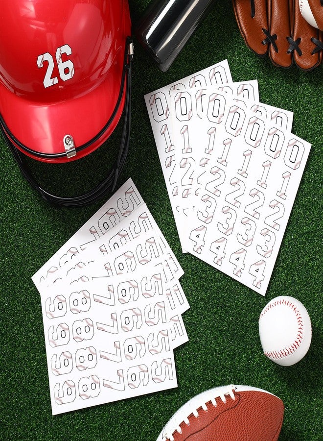 Feifeiya 160 PCS Sports Helmet Numbers Sticker Self Adhesive Sports Number Football Helmet Stickers Hockey Decals Accessories for Baseball Batting Hockey Football Lacrosse(White) - Image 4