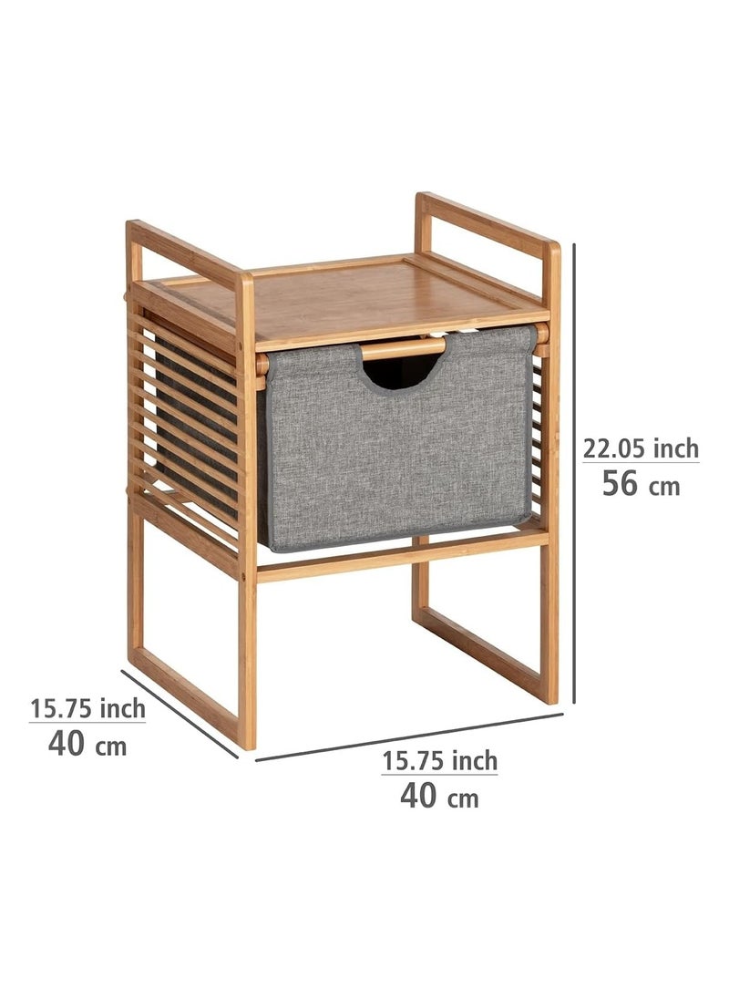 Wenko - WENKO Bahari Side Table, Bamboo, Household and Bedroom Storage Companion, Space Saving & Durable Design, Brown - Image 1